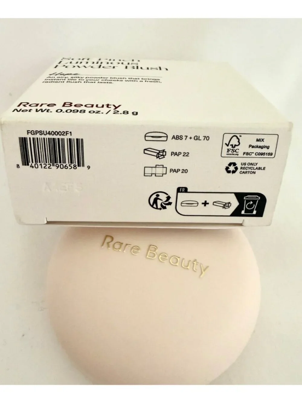 Rare Beauty Soft Pinch Luminous Powder Blush Hope Full Size 2.8g Soft Girl